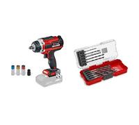 Einhell Professional Atornillador de impacto con batería IMPAXXO 18/400 Power X-Change iones de Li, 18V, 400 Nm, motor sin escobillas, envío sin batería ni cargador + E-Case S Brocas 10P