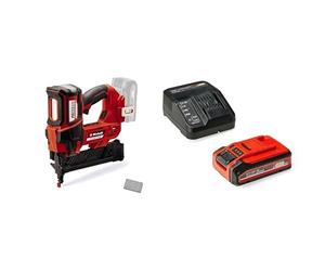 Einhell Professional clavadora con baterías FIXETTO 18/40 S Power X-Change 18 V, 60 tiros/min, máx. 40 mm de longitud de clavo, incl. 500 clavos + Einhell 4Ah Plus Power XChange Starter Kit 18V