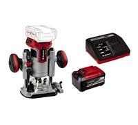 Einhell Professional Fresa superior con batería TP-RO 18 Li BL-Solo Power X-Change (18 V, altura de carrera 35 mm, motor sin escobillas, incl. tope paralelo,)+ Starter Kit 5,2Ah