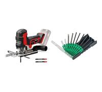 Einhell Professional Sierra de calar de batería TP-JST 18/135 Li BL Power X-Change (18V, 135mm profundidad de corte en madera, 26mm altura de carrera, asa T-Style, 3 hojas + Juego de 10 hojas de calar