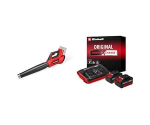 Einhell Professional Soplador de Hojas con batería GP-LB 36/230 Li E BL-Solo Power X-Change 36 V, 230 km, Brushless + Einhell Original Starter Kit 2 x 4 Ah Battery and Twincharger 18 V