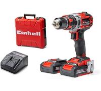 Einhell Taladro percutor inalámbrico TE‑CD 18/50 Li‑i BL 18V 2x2,0 Ah con cargador Negro y Rojo