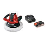 Einhell Pulidora para Coches CE-CB 18/254 Li - Solo 2500 RPM + Kit con Cargador y batería de Repuesto de 18 V, 2,5 Ah, 0 W, 21 V, Negro, Rojo, 4.0, Tiempo de Carga: 60 Minutos