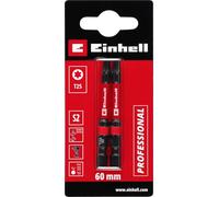 Einhell - Puntas de impacto de doble torsión (2 piezas, 60 mm, T25, acero S2, alta durabilidad, doble efecto torsión, anillo de color rojo, vástago E 6.3)