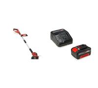 Einhell Recortadora de césped con batería GE-CT 18/28 Li-Solo Power X-Change (iones de litio, 18 V, 28 cm de anchura de corte, hilo, cabezal motor giratorio e inclinable, con bateria 4 Ah y cargador