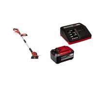 Einhell Recortadora de césped con batería GE-CT 18/28 Li-Solo Power X-Change (Iones de Litio, 18 V, 28 cm de Anchura de Corte, Hilo, Cabezal Motor Giratorio e inclinable,)+ Starter Kit 5,2Ah