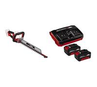 Einhell Recortasetos con batería GE-CH 36/61 Li-Solo Power X-Change (36V, Engranaje metálico, Longitud de Espada 67 cm, Distancia Entre Dientes 26 mm, In arcaj,) + Twincharger 4 Ah