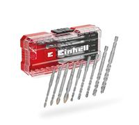 Einhell S-CASE - Juego de 10 brocas de carburo para azulejos (hechas de acero para herramientas, placa de carburo especialmente molida, punta central, doble hélice, vástago E 6.3, incluye caja de