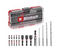 Einhell S-Case - Juego de 18 accesorios resistentes a los impactos (brocas de 25 mm, brocas de 50 mm, soporte de brocas de 60 mm, llave de vaso, taladro de metal, incluye caja de almacenamiento)