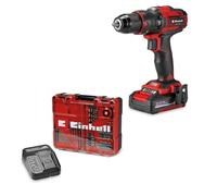 Einhell Set de taladro percutor a batería TE-CD 18/40 Li-i +64 (1x2,0 Ah) | PXC | 18 V | 40 Nm | percusión | portabrocas 13 mm | 2 velocidades | batería 2,0 Ah + cargador | 64 piezas de accesorios