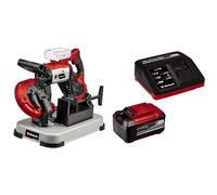 Einhell Sierra de banda con batería TE-MB 18/127 Li-Solo Power X-Change (18V, 115 mm altura de corte, 127 mm anchura de corte, bastidor inferior, luz LED, incl. 2 bandas de sierra)+ Starter Kit 5,2Ah