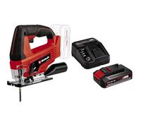 Einhell Sierra de calar a batería - TC-JS 18 Li Power X-Change, Li tio-Ion, 18 V, incluye hoja de sierra KWB para madera, carrera pendular conmutable, incluye 1 batería de 2.5Ah y cargador individual