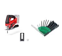 Einhell Sierra de calar a batería - TC-JS 18 Li - Solo Power X-Change. Litio-Ion, 18 V, incl. hoja de sierra de calidad KWB para madera, carrera pendular conmutable. + Juego de 10 hojas de calar