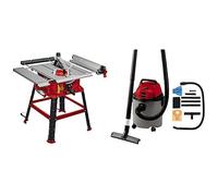 Einhell Sierra de mesa circular TC-TS 2225 U (máx. 2200W, Ø254 x Ø30mm hoja, tope paralelo/angular, ajuste de altura hasta 80mm, prolongación y ensanchamiento de la mesa)+ Aspirador KIT