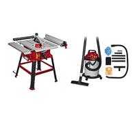 Einhell Sierra de mesa circular TC-TS 2225 U (máx. 2200W, arranque suave,Ø254 x Ø30mm hoja, tope paralelo/angular, ajuste de altura hasta 80mm, prolongación y ensanchamiento de la mesa)+ Aspiradora S