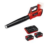 Einhell Soplador de hojas a batería - GE-LB 36/210 Li E- Power X-Change, 36 V, Iones de Li tio, 210 km/h, 816 m³/h, tubo de 3 escalones + desmontable, incluye 2 baterías de 3,0Ah y cargador doble