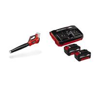 Einhell Soplador de Hojas a batería - GE-LB 36/210 Li E- Power X-Change - 36 V, Iones de Litio, 210 km/h, 816 m³/h, Tubo de 3 escalones + Desmontable. Incluye 2 baterías de 4,0Ah y Cargador Doble