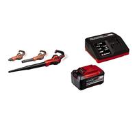 Einhell Soplador Universal con batería GE-UB 18/250 Li E-Solo Power X-Change (18 V Velocidad del Aire 250 km/h, Tubo de 3 Piezas, regulación de Velocidad electr. con indicador LED)+ Starter Kit 5,2Ah