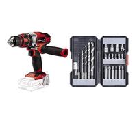 Einhell Taladradora atornilladora a batería TE-CD 18/48 Li-i-Solo Power X-Change (18V, engranaje de 2 velocidades, función de taladrado de percusión incluidasin batería)+Kit de brocas/ puntas