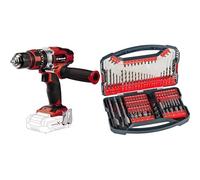 Einhell Taladradora atornilladora a batería TE-CD 18/48 Li-i-Solo Power X-Change (18V, engranaje de 2 velocidades, función de taladrado de percusión incluidasin batería)+ Set 101 piezas de brocas