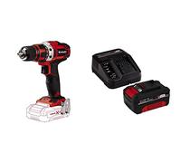 Einhell Taladro atornillador a batería - Te-Cd 18/40 Li Power X-Change, Iones de Li tio, 18 V, par máximo de 40 Nm en 21 niveles, Softgrip, incluye 1 batería de 4.0Ah y cargador individual