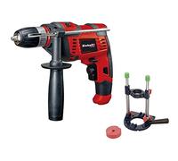 Einhell Taladro de impacto con cable - TC-ID 550 E - con soporte de columna kwb - 550 W, electrónica de control de velocidad, preselección de velocidad, rotación en ambos sentidos, mango adicional