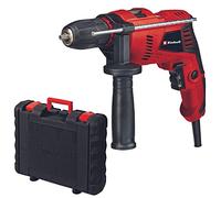 Einhell Taladro de impacto con cable - TE-ID 500 E - con guía para espigar kwb - 240 V, 550 W, selector de velocidad, profundidad de perforación ajustable, 5 taladros para piedra. Incluye maletín