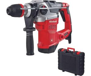 Einhell Taladro de impacto con cable - TE-RH 38 E. 240 V, 1050 W, velocidad 0-500 1/min, velocidad de soplado 0-4,100 1/min, portaherramientas SDS-Max, control de presión. Incluye maletín