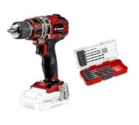 Einhell Taladro/destornillador con Batería TE-CD 18/50 Li BL Solo Power X-Change (18 V, máx. 50 Nm, portabrocas de 13 mm, sin Batería ni Cargador) + E-Case S Brocas 10P