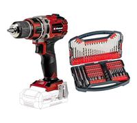 Einhell Taladro/destornillador con Batería TE-CD 18/50 Li BL Solo Power X-Change (18 V, máx. 50 Nm, portabrocas de 13 mm, sin Batería ni Cargador) + Set 101 piezas de brocas y puntas