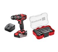 Einhell Taladro percutor con batería TE-CD 18/44 Li-i Power X-Change (18V, 44 Nm, función de perforación por percusión, portabrocas metálico de 13 mm, 2 velocidades) + Einhell XS-CASE