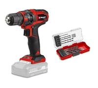Einhell TC-CD 18/35 Taladro / destornillador inalámbrico Li - Solo Power X-Change (iones de litio, atenuador electrónico, iluminación LED, sin batería ni cargador) + E-Case S Brocas 10P