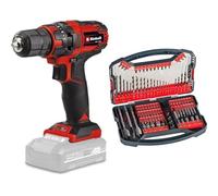Einhell TC-CD 18/35 Taladro / destornillador inalámbrico Li - Solo Power X-Change (iones de litio, atenuador electrónico, iluminación LED, sin batería ni cargador)+ Set 101 piezas brocas y puntas