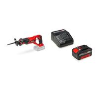 Einhell TE-AP 18 Li -Sierra de sable inalámbrica, sistema de gestión de la batería, 18 V, carcasa con soportes + 4512042 Kit con Cargador y batería de repuest, tiempo de carga: 60 Minutos