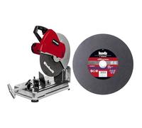 Einhell Tronzadora de metal con cable - TC-MC 355-2300W, 4000rpm, rueda de corte Ø 355 x Ø 25,4 x 3,2mm, tope de altura ajustable, bloqueo de la hoja, deflector de chispas + Disco de corte de metal