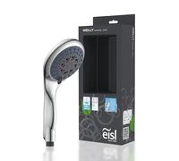 EISL WELLY DX6051 - Alcachofa de ducha ajustable en 5 posiciones, incluye junta de ahorro de agua, conector universal para manguera de ducha, color cromo