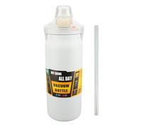 Ejoyous Botella de Agua Isotérmica de Acero Inoxidable de 1500 Ml, Termo de Doble Pared Al Vacío con Tapa de Pajita Automática, Taza de Viaje para acampar (WHITE)