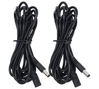 Ejoyous Cable de Extensión de Luz Solar LED, Paquete de 2 Cables de Cobre de PVC Cable de Extensión de Alimentación CC 12 V 24 V 5,5 X 2,1 Mm 9, Pies para Luces Solares Cámaras CCTV Equipos de