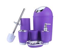 Ejoyous Juego de 6 Accesorios de Baño, Set Completo con Dispensador de Jabón, Escobilla, Jabonera, Cubo de Cosméticos y Vaso para Cepillos