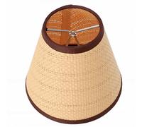 Ejoyous Juego de 6 Pantallas de Lámpara de Ratán, Pantalla de Lámpara Tejida con Bombilla con Clip, Ratán de Primera Calidad, Compatible con Bombillas Pequeñas E14, 9 Cm, 14 Cm Inferior, 13 de