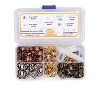Ejoyous Juego de Clavos Decorativos Tachuelas para Muebles de Acero Al Carbono 200PCS 11 X 16 Mm con Regla de Tela y Reposabrazos para Sofás Camas Tableros de Corcho Adornos de Muebles Uso Artesanal