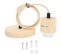 Ejoyous Lámpara Colgante de Madera Portalámparas, Ajuste de Lámpara Colgante de Techo E27 Kit Portalámparas Luces Vintage con Cable Ajustable de 1m para Cocina Dormitorio Bar Cafetería