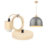Ejoyous Madera de Marco de Lámpara, Lámpara de Suspensión E27 Colgante de de Techo para de Techo Sala de Estar Iluminación de