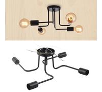 Ejoyous Moderno Candelabro Negro Lámpara de Techo, Lámpara de Araña con Cabeza de Estilo Retro Lámpara de Techo de Araña de 4 Cabezas LED E27 para Sala de Estar dormitorio Comedor (Sin Bombilla)