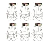 Ejoyous Pantalla de Lámpara Industrial de Metal Vintage, Cubierta de Luz de Jaula de Hierro Galvanizado, Juego de 6, Pantalla de Lámpara Colgante de 9 X 12 Cm para el Hogar, Bar, Cafetería, Oficina,