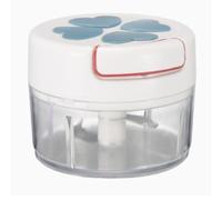 Ejoyous Picadora de Ajos Manual con Cuerda, Procesador de Alimentos Manual con Cuerpo de ABS y Cuchillas de Acero Inoxidable 304, Picadora Compacta de 9 X 9 X 7 Cm para Acampar en Casa, Comida para