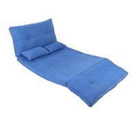 Ejoyous Sofá Cama Plegable Doble Tela Esponja Sofá Reclinable De Hierro 200 X 90 X 20 Cm con 2 Almohadas Tumbona Ajustable para Sala De Estar Dormitorio Estudio Balcón (Blue)