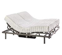 ekamia - Cama Articulada Eléctrica Doble Emparejada de Matrimonio con Colchón Luka - 180cm x 190cm, Mando con Cable