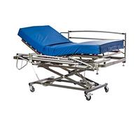 ekamia - Cama Articulada Geriátrica de Hospital Eléctrica con Carro Elevador, Colchón Sanitario y Barandilla - 90cm x 190cm