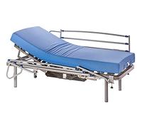 ekamia - ERIS Cama Articulada Eléctrica + Colchón Sanitario HR + Barandillas y Patas de 30cm - 90cm x 190cm, Mando con Cable